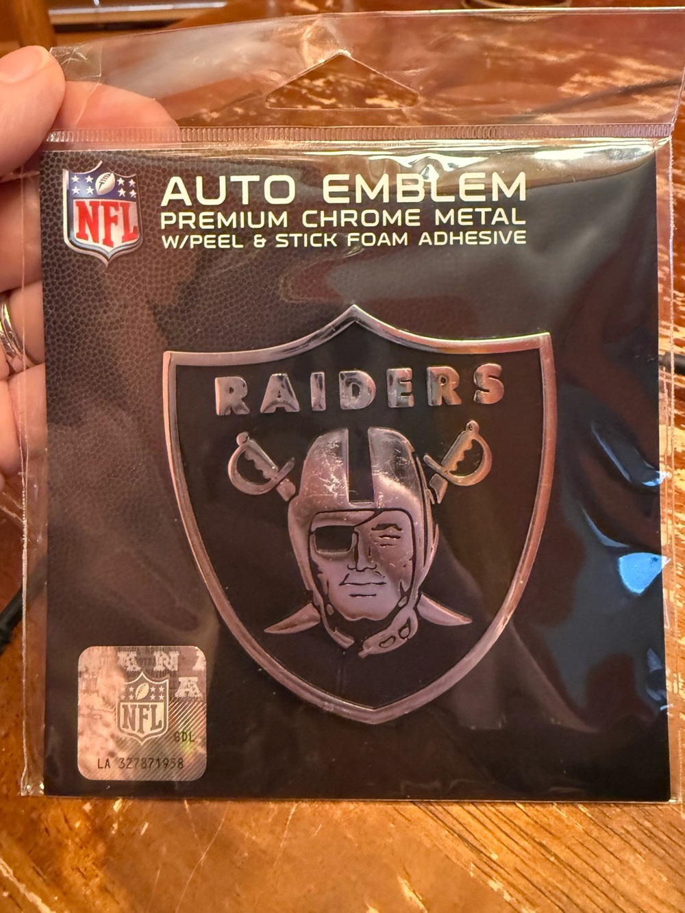 Raiders NFL Premium Chrome Metal Auto Emblem Car Decal NWT Factory Sealed